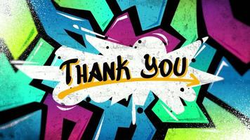 Thank you graffiti style 4k stock video