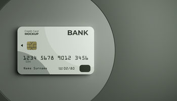 Realistic credit card mockup for promo and branding design preview psd