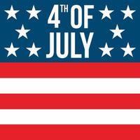 contento 4to de julio independencia día saludo tarjeta con americano bandera vector ilustración.