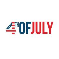 Happy 4th of July vector composition in two color with stars. For banner, label, tag, poster