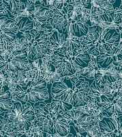 A seamless pattern with a doteffect floral print with green background vector