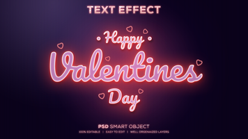 valentines journée psd texte effet