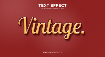 Easy to Use and Editable Vintage PSD Text Effect