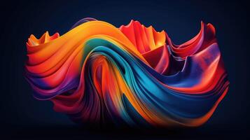 Modern background of rainbow gradients and curves with fluid, liquid motion with photo