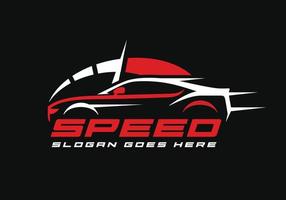 velocidad carreras coche logo diseño vector ilustración