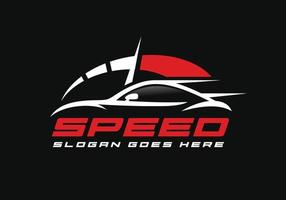 Speed racing car logo design vector illustration