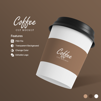 3D Rendering Cup Coffee Mockup PSD