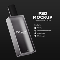 3d le rendu parfum verre bouteille maquette psd