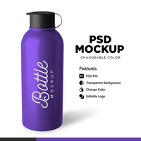 3D Rendering Bottle Stainless Mockup PSD