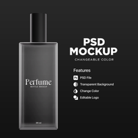 3D Rendering Perfume Glass Bottle Mockup PSD