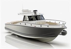 Luxury boat on a white background. 3d rendering. photo