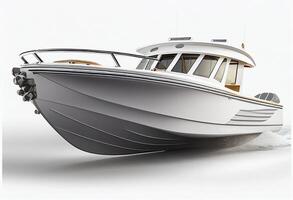 Luxury boat on a white background. 3d rendering. photo