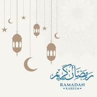 Arabic calligraphy design for Ramadan Kareem, Islamic background. Ramadan kareem greeting background template. vector