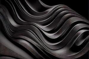 illustration of black wavy abstract layer as panorama background, gain and metal photo