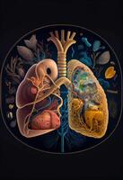 illustration of a visually stunning and intricate illustration of the anatomy of life photo
