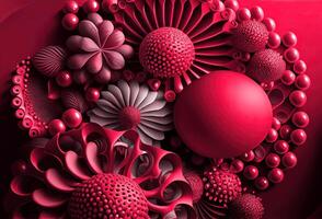 illustration of abstract viva magenta painted texture as concept background with copy space. Pattern in trendy color 2023 year Viva Magenta. Idea and texture backdrop photo