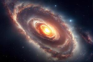 illustration of Milky Way Galaxy colliding with Andromeda Galaxy, universal and outer space photo