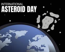 ilustración vector gráfico de asteroide fragmentos otoño a tierra, Perfecto para internacional día, internacional asteroide día, celebrar, saludo tarjeta, etc.