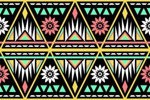 Colorful geometric ethnic seamless pattern designed for background, wallpaper, traditional clothing, carpet, curtain, and home decoration. vector