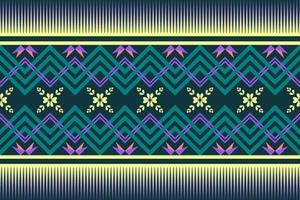 Colorful geometric ethnic seamless pattern design for wallpaper, background, fabric, curtain, carpet, clothing, and wrapping. vector