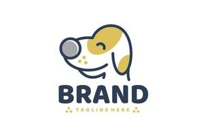 cute dog smile logo vector