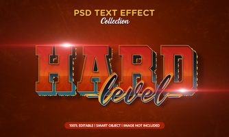 red hard level 3d editable text effect template psd