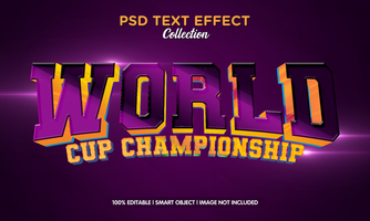 värld kopp mästerskap psd text effekt