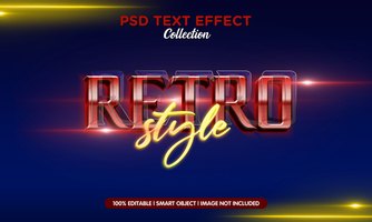 retro Stil Neon- Text bewirken psd