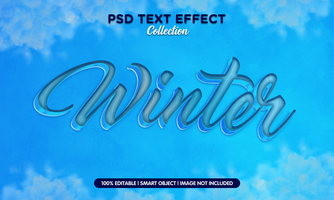 winter season text effect template psd