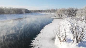 Winter landscape - beautiful view of river video