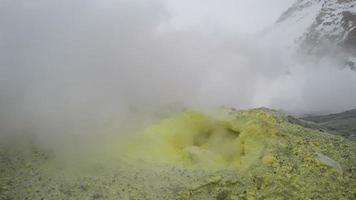 actif sulfurique fumerolle éclater puissant chaud vapeur et volcanique gaz video