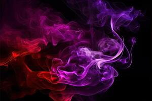 illustration of Dramatic smoke and fog in contrasting vivid red, and purple, viva magenta colors. Vivid and intense abstract background or wallpaper. photo