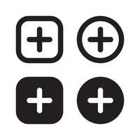 Add button icon vector. Cross, plus symbol of social media vector