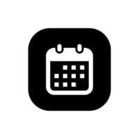 Date, calendar icon vector isolated on square background