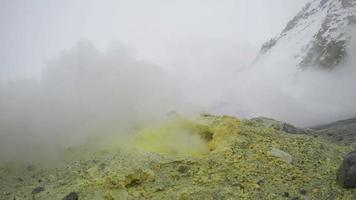 Sulfur fumarole emits powerful jet of smelly steam and gas video