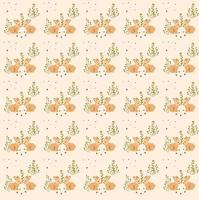 Cute cartoon couple bunny pattern with a cute background vector