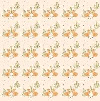 Cute cartoon couple bunny pattern with a cute background vector