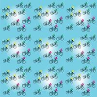 Seamless cycle pattern with floral basket vector