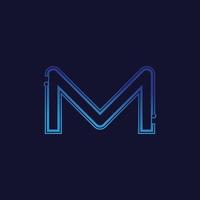 Letter M  Tech Logo Design Vector