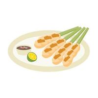 delicioso tradicional indonesio balinés culinario, saciar pequeña vector