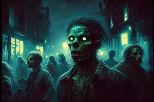 illustration of the fact that the zombies were naturally bioluminescent made the hoards of them oddly beautiful at night photo