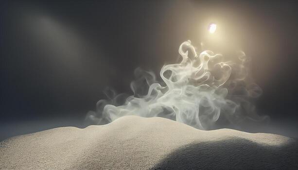 generativo ai ilustración de blanco curva niebla, fumar, nubes, fuego y oscuro antecedentes con destacar. resumen ilustración Arte. modelo textura, utilizar para anuncio, póster y plantilla, negocio.digital Arte foto