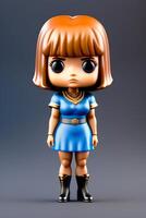 linda coleccionable hembra funko popular vinilo figura en moderno y elegante ropa foto