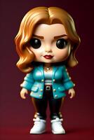 Cute Collectible Female Funko Pop Vinyl Figure in Modern and Stylish Clothing photo