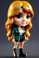 Cute Collectible Female Funko Pop Vinyl Figure in Modern and Stylish Clothing photo