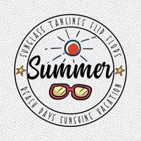 Summer hand drawing Holiday party camp,Summer backgraund Vector, Summer Beach Tshirt design vector