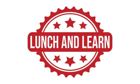 Lunch and Learn Rubber Stamp. Lunch and Learn Grunge Stamp Seal Vector Illustration