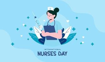 Flat international nurses day illustration vector