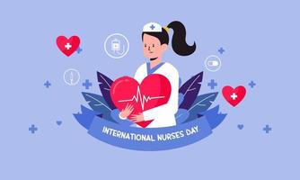 Flat international nurses day illustration vector