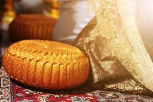 Glod pillow in tradition Thai wedding ceremony photo